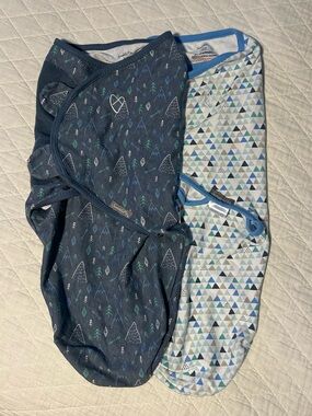SwaddleMe Two-Pack Sleep Sacks - Navy & Light Blue Patterns